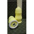 Retro yellow salt and pepper pots - made in Japan