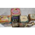 Vintage collection of tea tins - with tea!! 6 tins