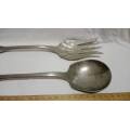 Vintage serving spoon and fork