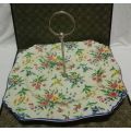 Queen Anne Single Tier Cake tray. Beautiful popular English Chintz pattern