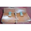 Old leather school case in good condition