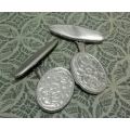 Lovely vintage cufflinks -  And possibly silver but no markings - Pretty!
