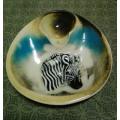 Zebra pipe rest ashtray - hand made