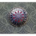 Dartboard brooch