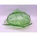 Art Deco green glass bowl!