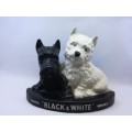 Vintage Brentleigh ware Black and White Scotch Whisky Display Dogs - repaired - see pics