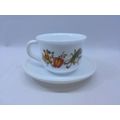 Arcopal milk glass cup and saucer - x 6