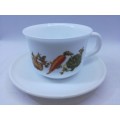 Arcopal milk glass cup and saucer - x 6