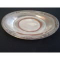 Vintage SILVER PLATED UNITY on copper  oval platter