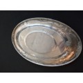 Vintage SILVER PLATED UNITY on copper  oval platter
