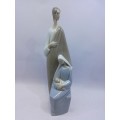Beautiful Lladro Figurine Holy Family Nativity Joseph Mary Infant Jesus - Neck has been repaired