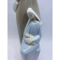 Beautiful Lladro Figurine Holy Family Nativity Joseph Mary Infant Jesus - Neck has been repaired