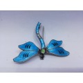 Dragonfly brooch - enameled silver - Victorian