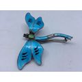 Dragonfly brooch - enameled silver - Victorian