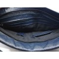 Sling shoulder satchel leather bag - Navy