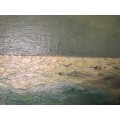 Seascape by Italian artist M Rinaldi painting size 65x50cm