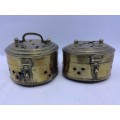 Brass cricket cage/boxes footed