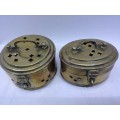 Brass cricket cage/boxes footed