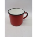 Vintage Red Polish  enamel mug