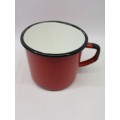Vintage Red Polish  enamel mug