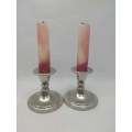 Silver plated candle holders