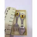 Small souvenir spoon and fork set