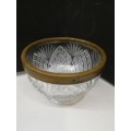 Lovely Glass bowl with metal rim