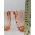 Pair Vintage Luminarc France Swirl Pink Vases