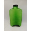 Green glass water bottle