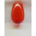 Huge red balloon glass vase 33.5cm high