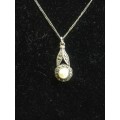 Stunning marcasite and faux pearl necklace