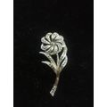 Vintage flower marcasite brooch - pretty!