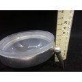 Frosted glass and metal bowl