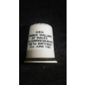 COLLECTABLE FINE BONE CHINA THIMBLE `PRINCE WILLIAM 21ST JUNE 1983` BY FINSBURY