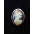 Faux cameo brooch