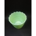 Small green glass planter