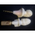 Bottle stopper and cork pull head pair - cork repaired