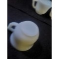Small milk glass cups