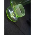 Uranium glass container - the lid has damage but you cant see it when displayed