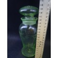 Uranium glass container - the lid has damage but you cant see it when displayed