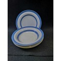 TG Green Blue and White Cornishware bowls x 4