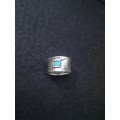 925 Silver and created opal ring