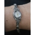 1950s sterling silver marcasite ladies  cocktail watch - working but needs service