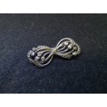 925 Silver and marcasite bow
