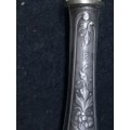 Ornate 800 silver handle fish knife