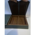 Vintage green desk tidy - 4 compartments