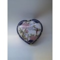 Gorgeous heart trinket with bird and flowers