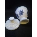 Milk glass pot with lid