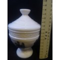 Milk glass pot with lid