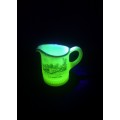 Uranium glass milk jug